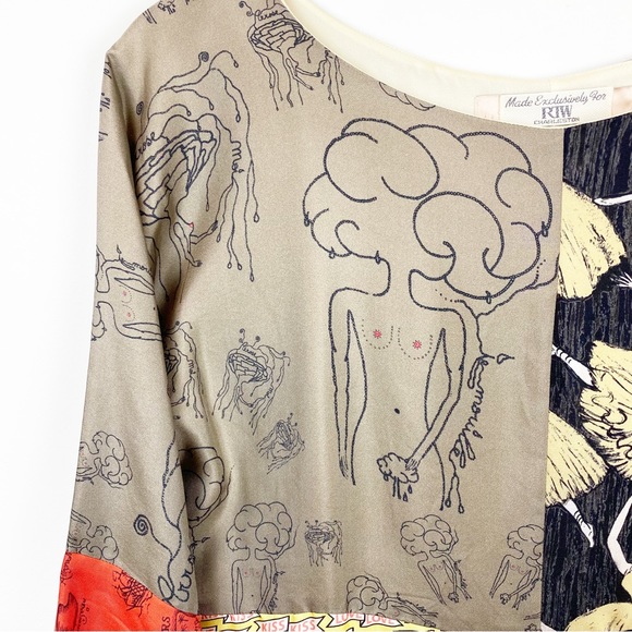 RTW Charleston | Unique Custom Patchwork Silk Dress - Picture 3 of 9